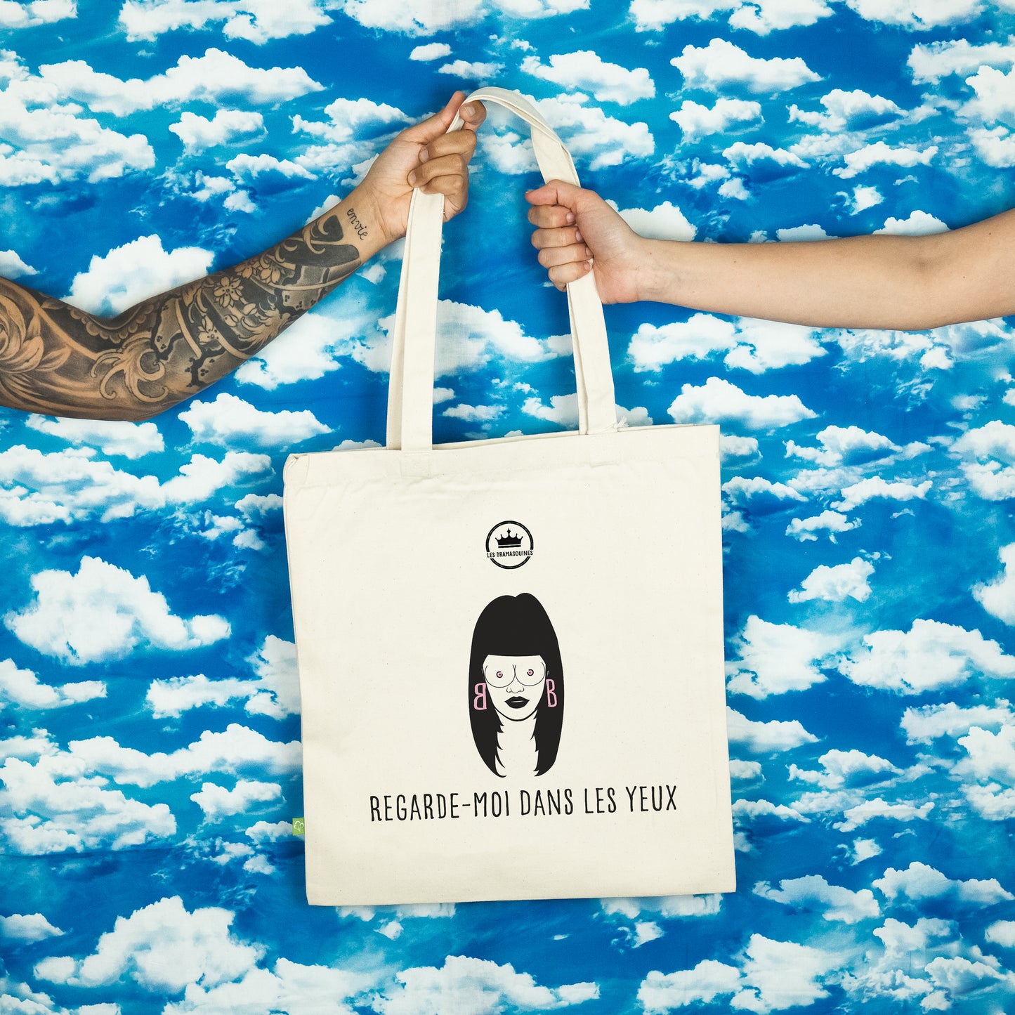 Tote bag "Regarde-moi dans les yeux" 100% BIO